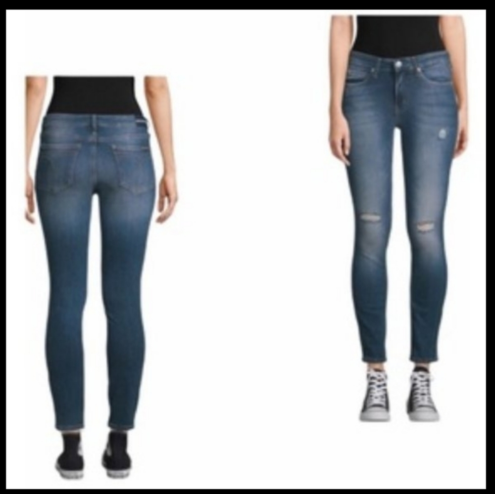CALVIN KLEIN 30x28 Mid Rise Skinny Distressed Style 42J5332 CKJ011